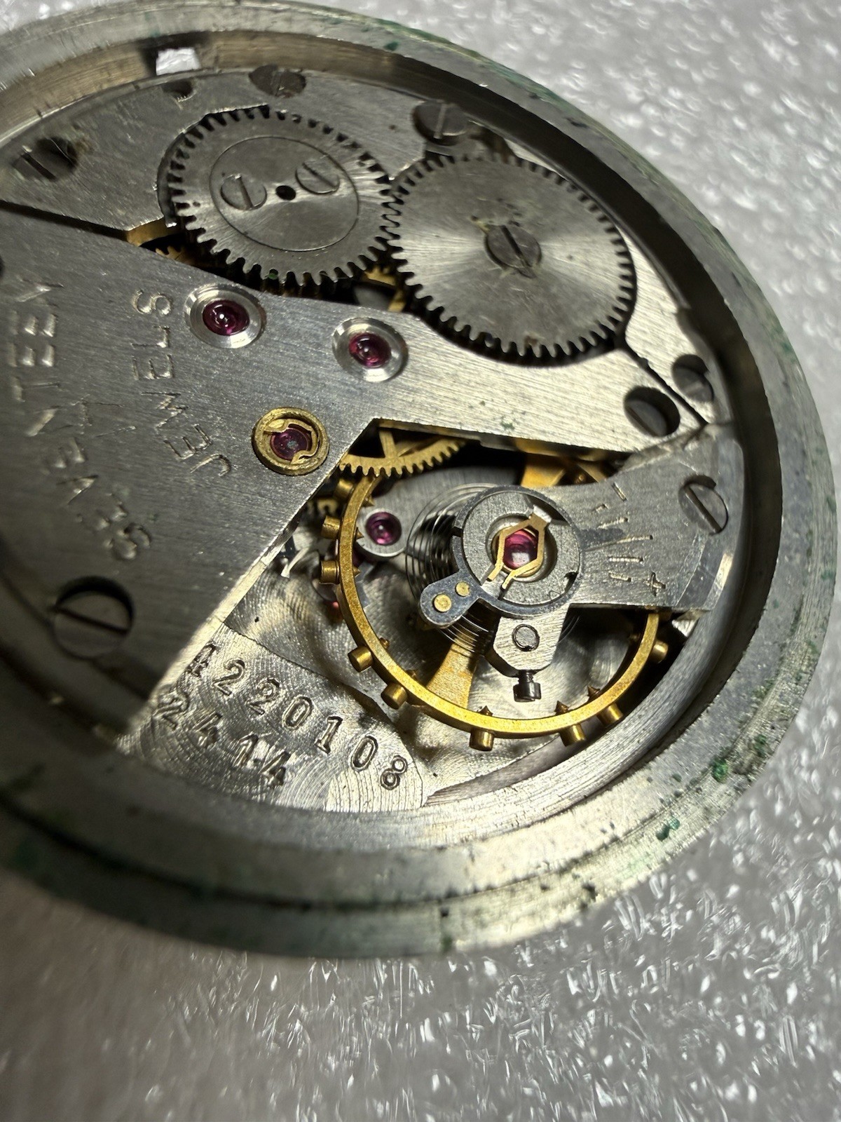 VINTAGE USSR Watch Movement POLJOT Cal. 2414 plus Dial. For Parts