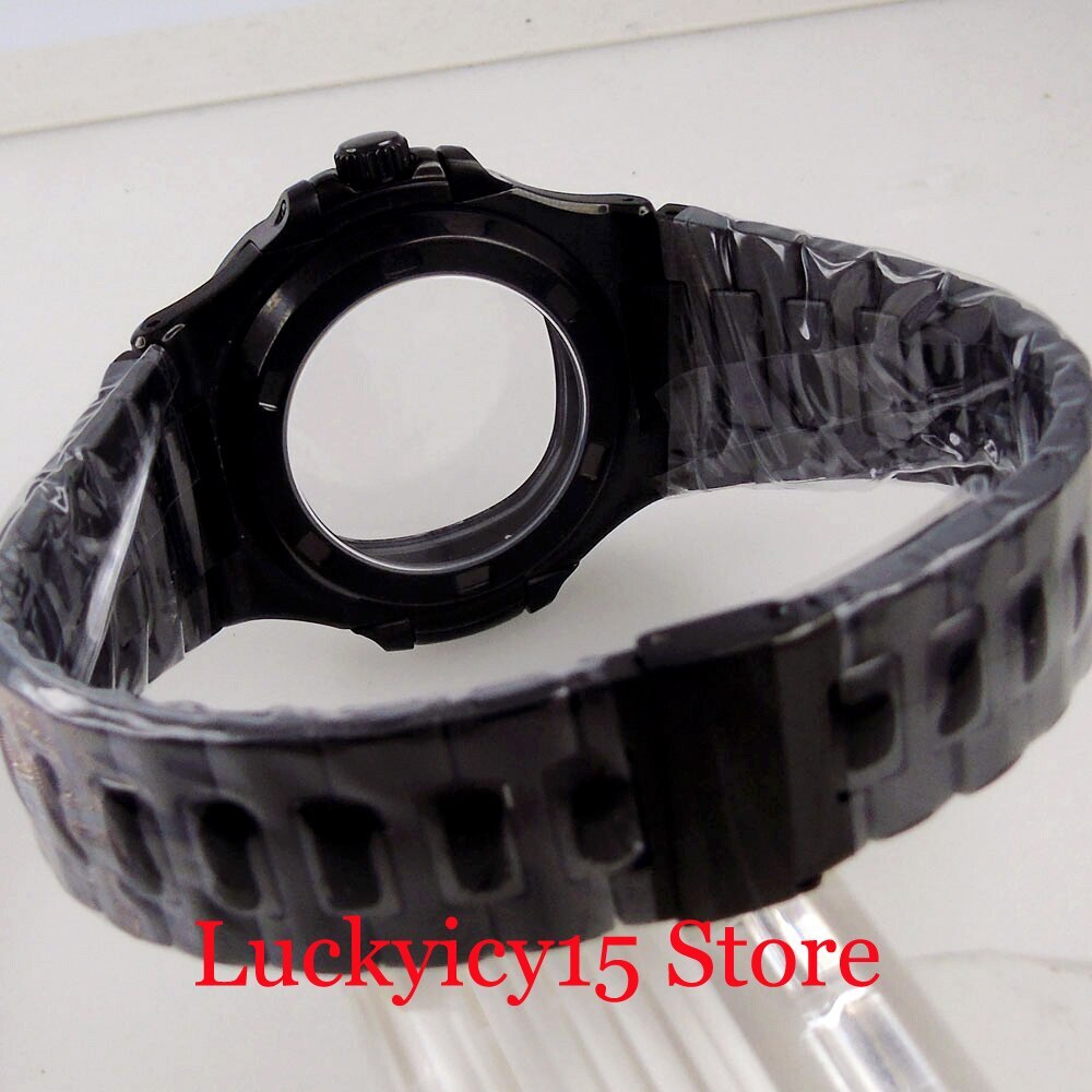 40MM Fit NH35A NH36A MIYOTA82-DG2813 ETA 2836 2824 Black PVD Square Watch Case