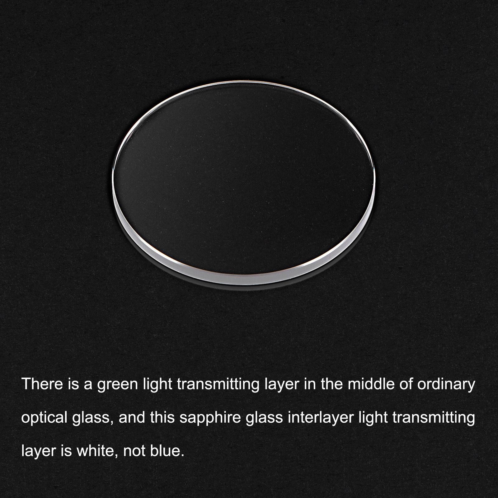 Glass Watch Round Lens Flat 33mm Dia 1.5mm Thickness, Transparent