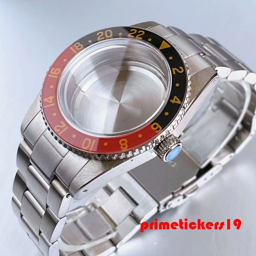 38mm Steel Watch Case+Bracelet Domed Sapphire 20ATM Fit NH34 NH35 ETA2824 PT5000