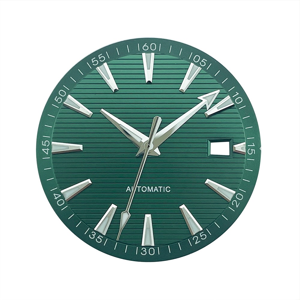33.2mm Green Sterile Watch Dial with Hans Markers for NH35 NH35A AT150 Aqua, @3