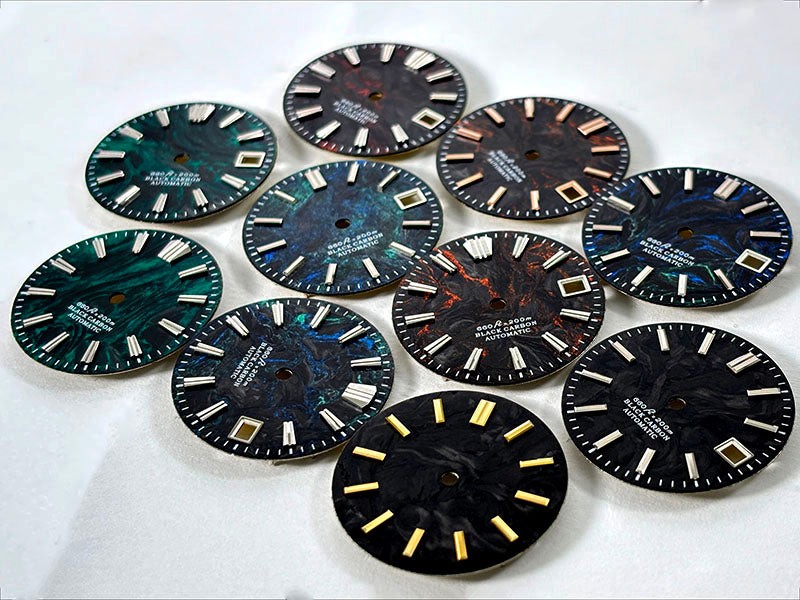 DS Lava Carbon Fiber Blue Lume NH35 NH38 Movement 28.5mm NH34 Can Custom Logo