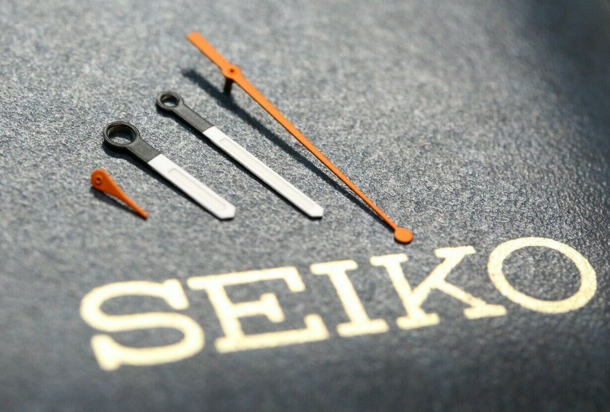New Hands For SEIKO 6139-6030 6139-6031 6139-6032 lume White and Orange Hand set
