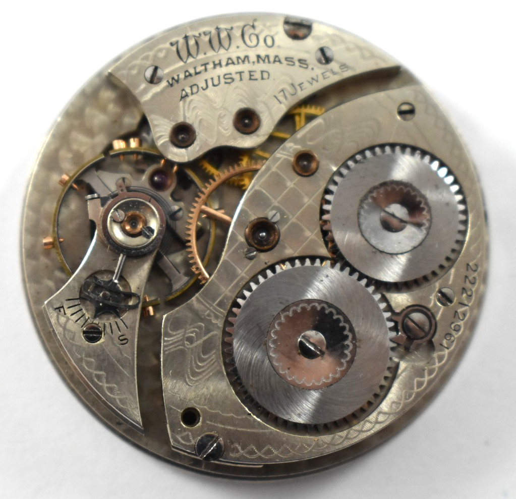 Vintage Waltham Grade 235 12s 17J Hunting Pocket Watch Movement lot.qj