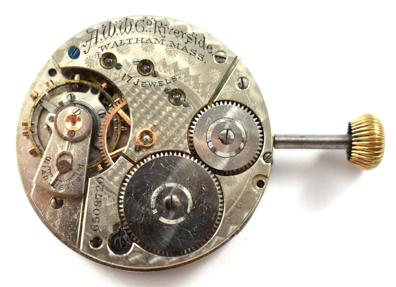 Vintage Waltham Riverside 16s 17J Hunting Pocket Watch Movement lot.wpDat