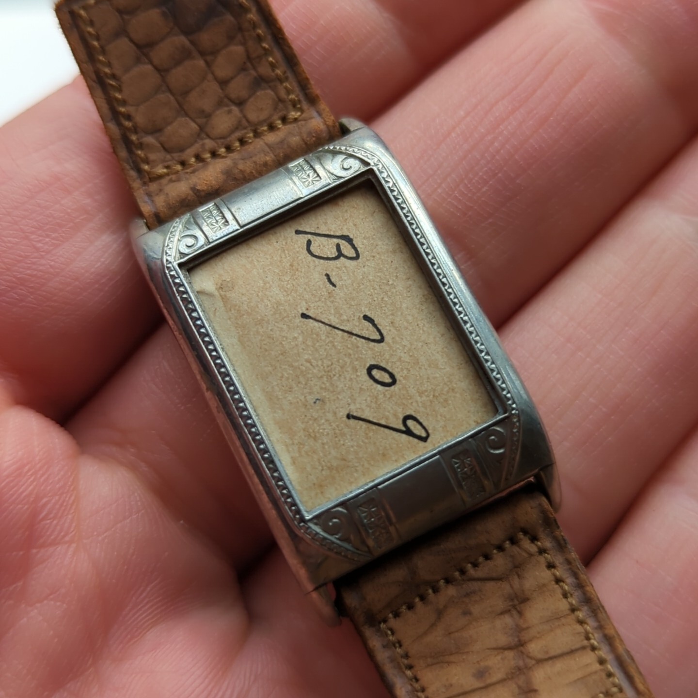 Illinois Watch Case Co Curved NOS Tank Watch Case 20.6mm x 30mm (T223)
