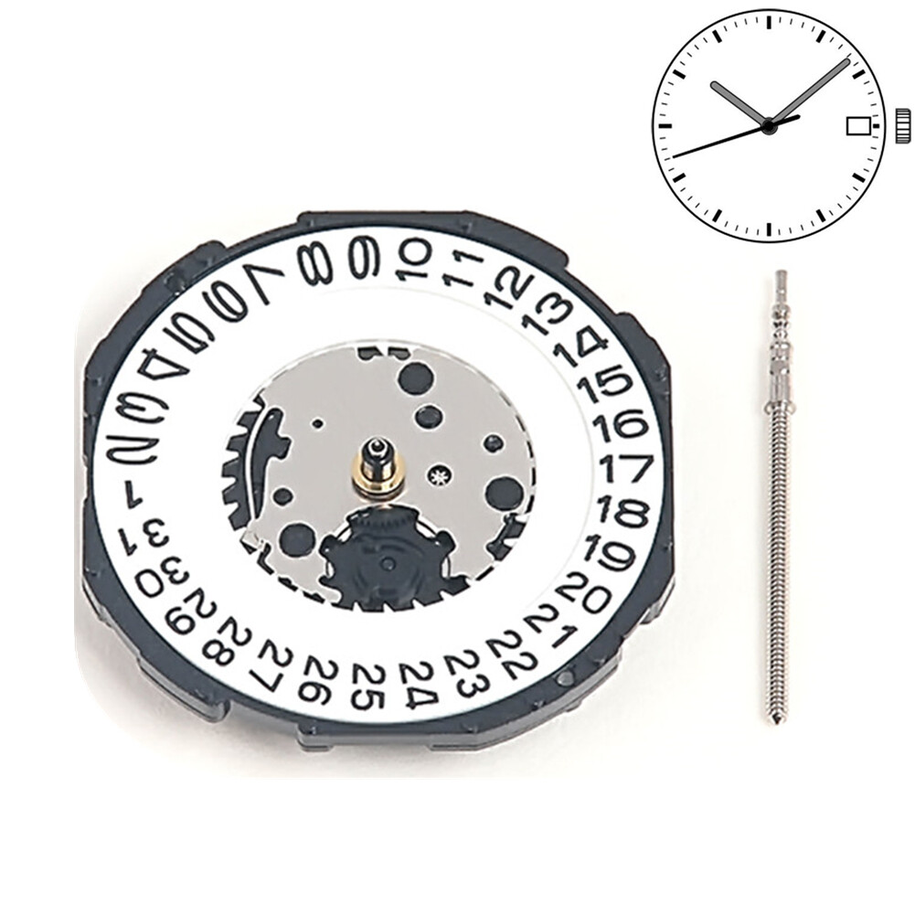 Durable 23.7mm 32,768 Hz Frequency Date At 3 Quartz Watch Movement PC32A