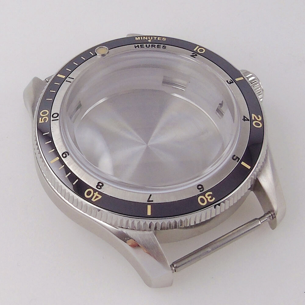 20ATM Diver 40mm Double Bow Sapphire Watch Case Fit NH35 PT5000 Steel Bracelet