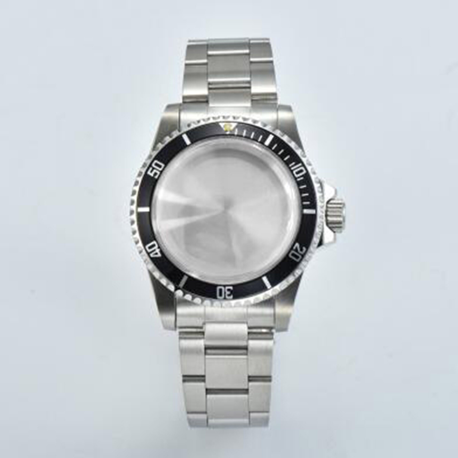 120 Teeth 39.5mm Steel Watch Case Strap + Acrylic Lens Case for NH35/36 Movement