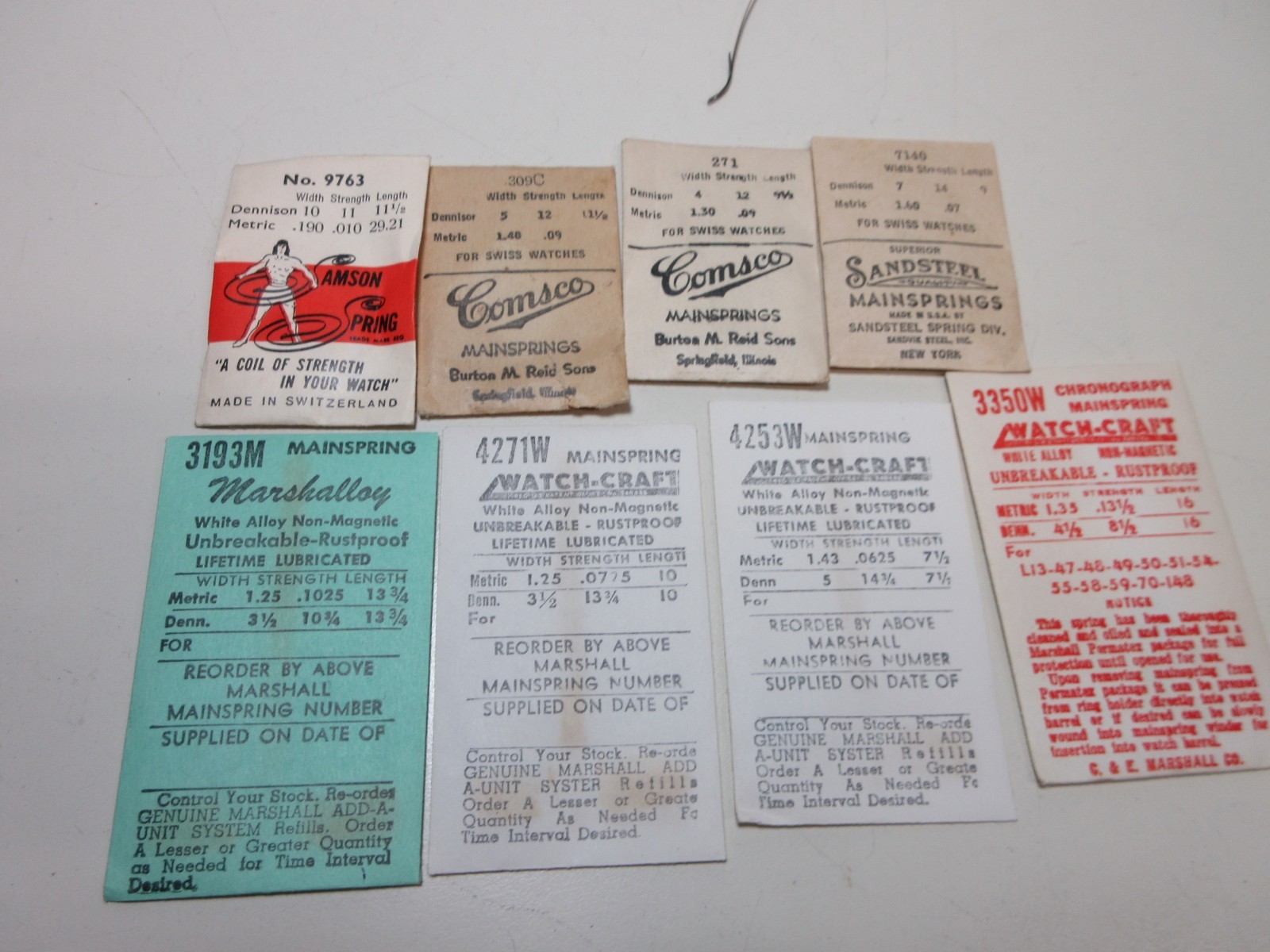 VINTAGE LOT OF 75 WATCH MAIN SPRINGS WATCHMAKER REPLACEMENT PARTS ASSORTED # 12