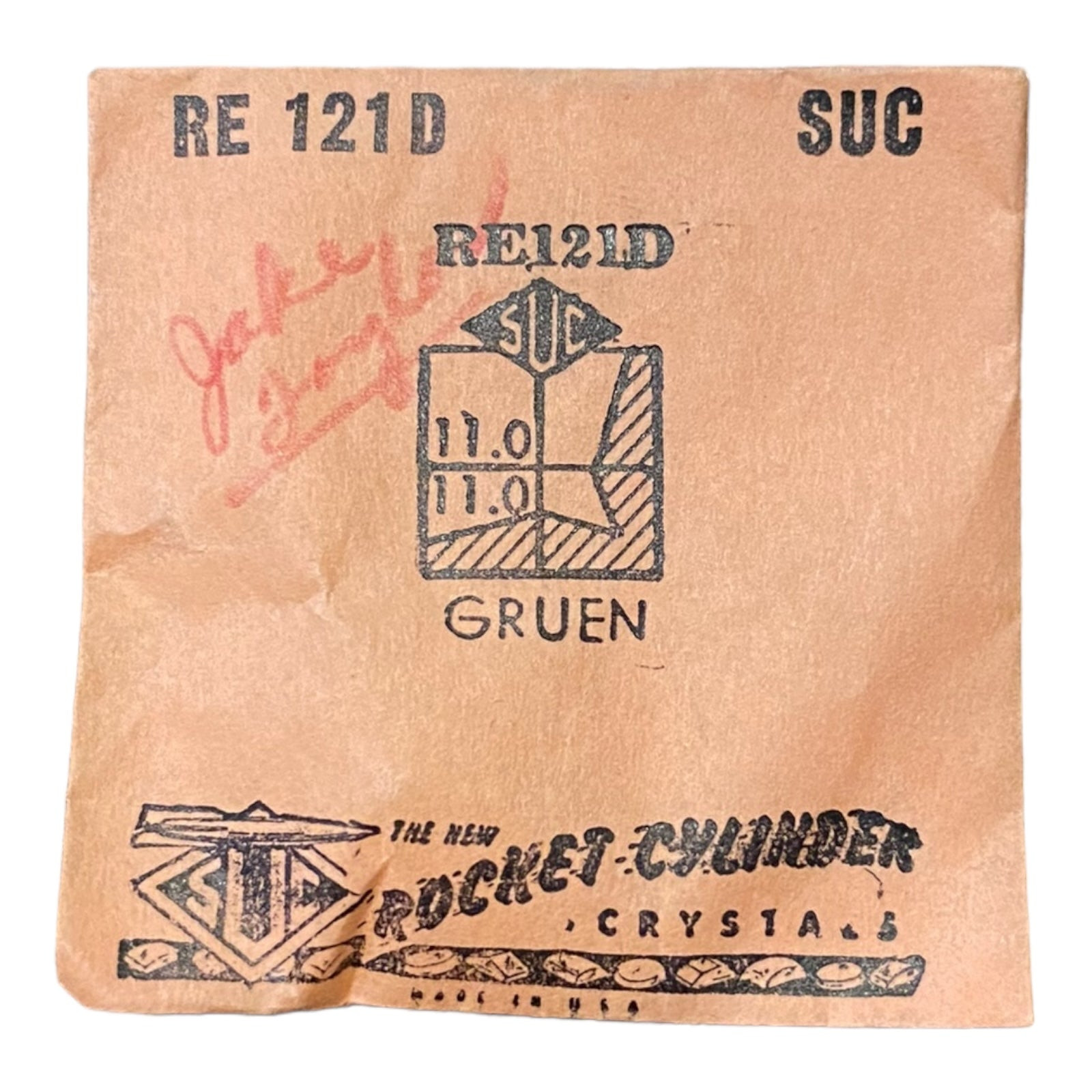 SUC RE121D Watch Crystal11.0x11.0 NOS Part Rocket Cylinder Gruen