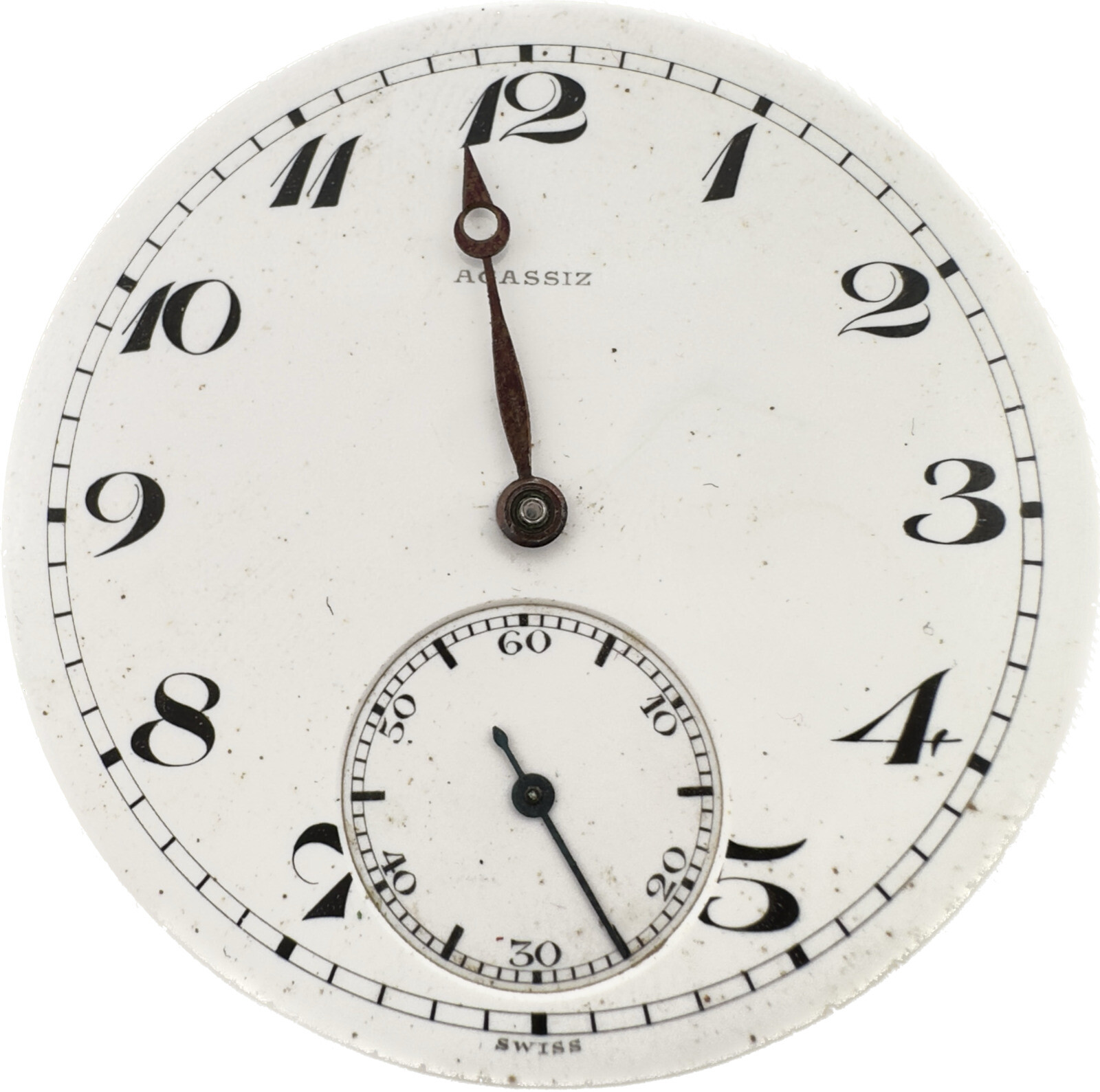 Antique 43mm Agassiz 17 Jewel Mechanical Pocket Watch Movement Swiss for Repair