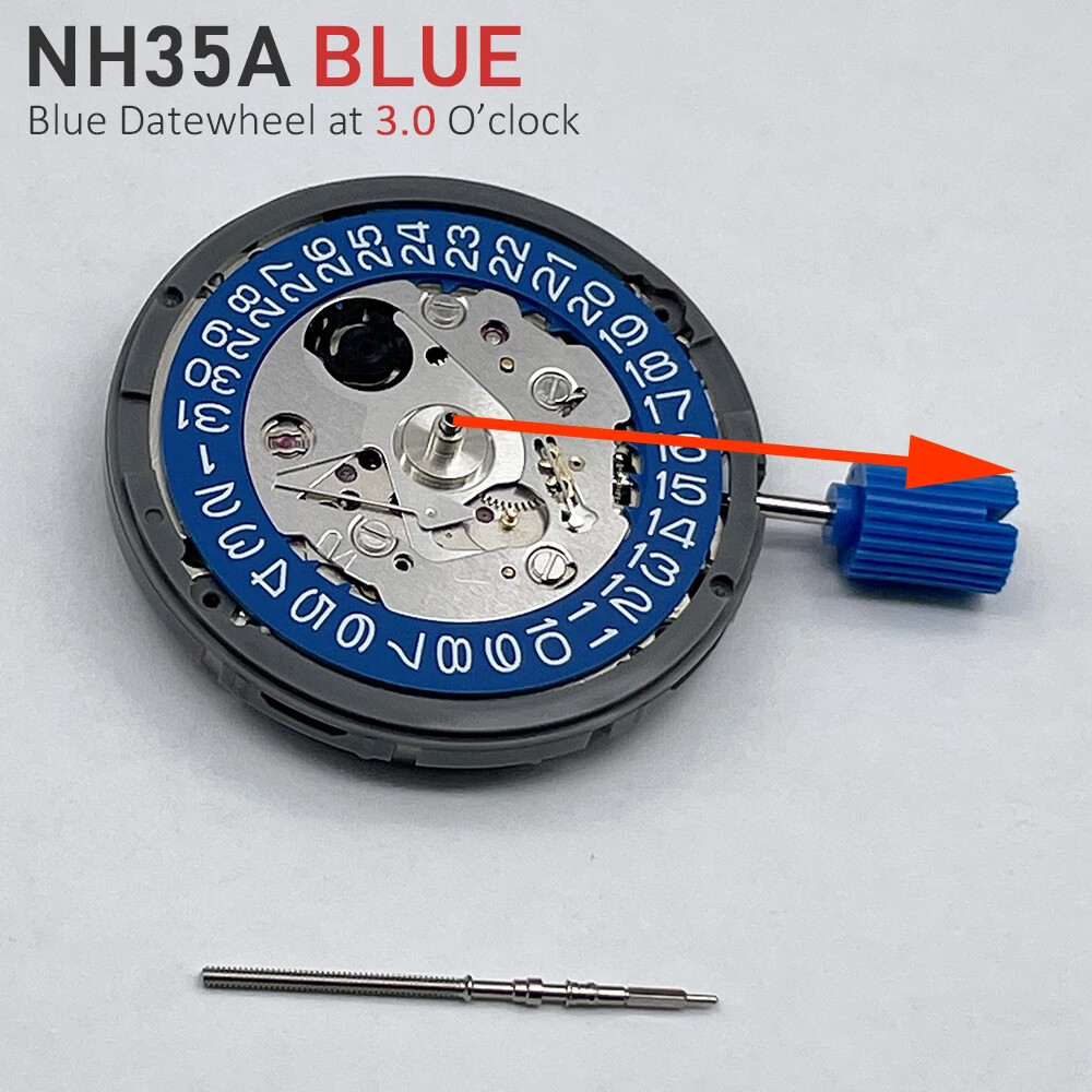 Genuine Mechanical Movement Modified Mechanism Black/Blue/Vintage-Silver Disc