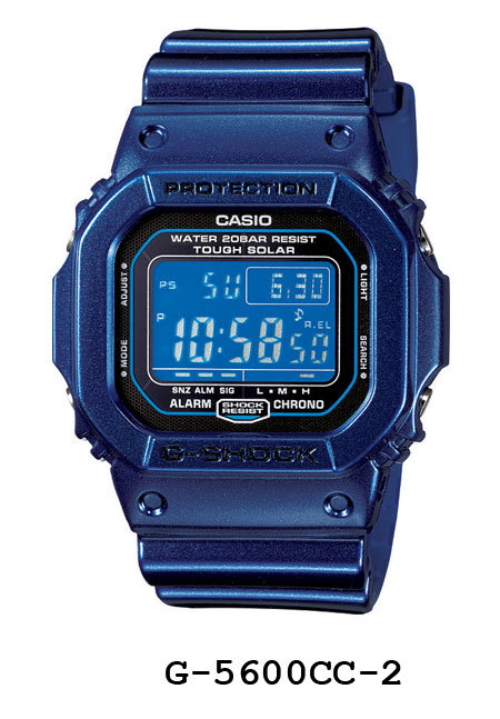 Casio G-Shock G-5600CC GWM-5610CC watch band bezel blue metalic case cover