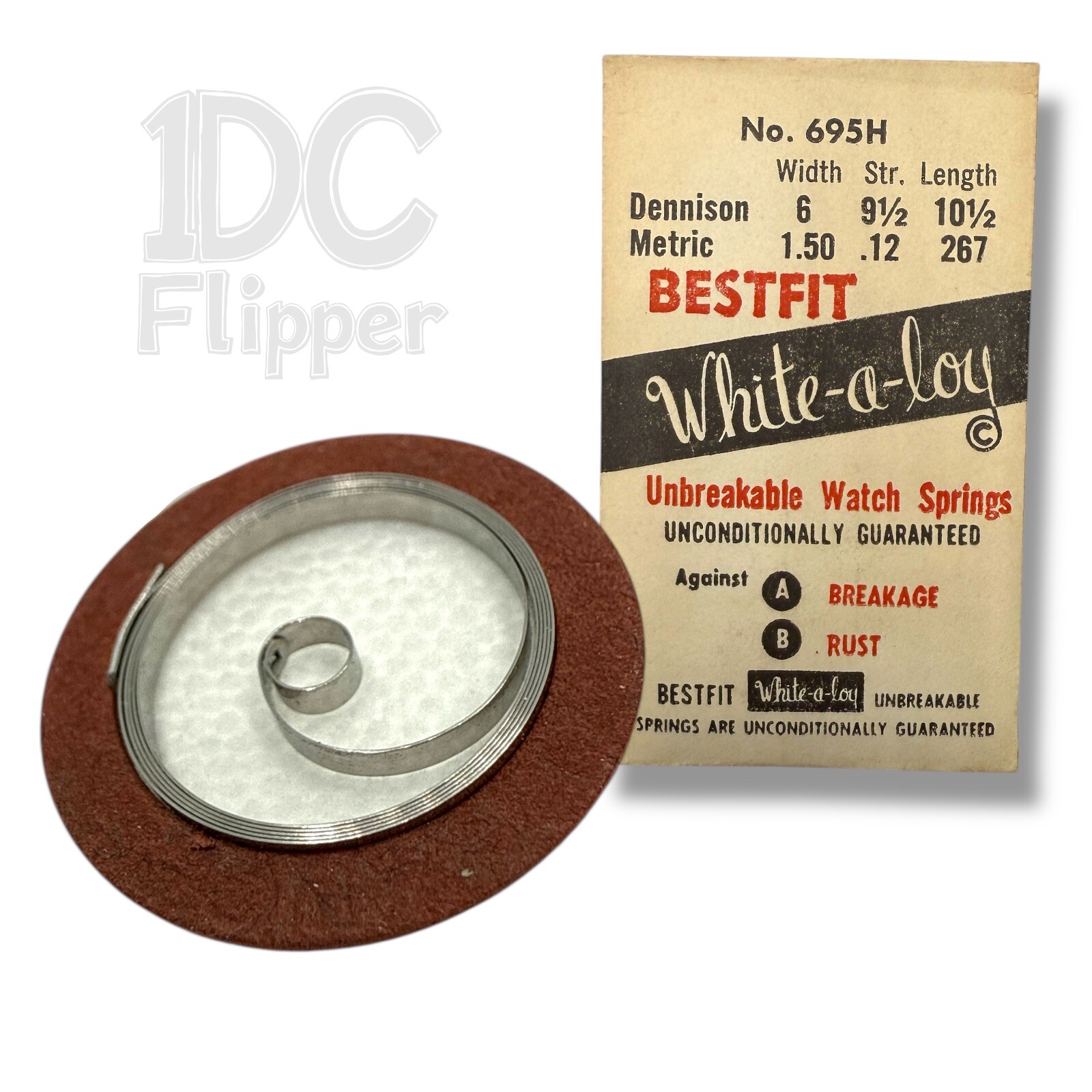 Felsa 455 Mainspring 1.50 x 0.12 x 267 Watch Part BestFit 695H Alloy NOS Read!