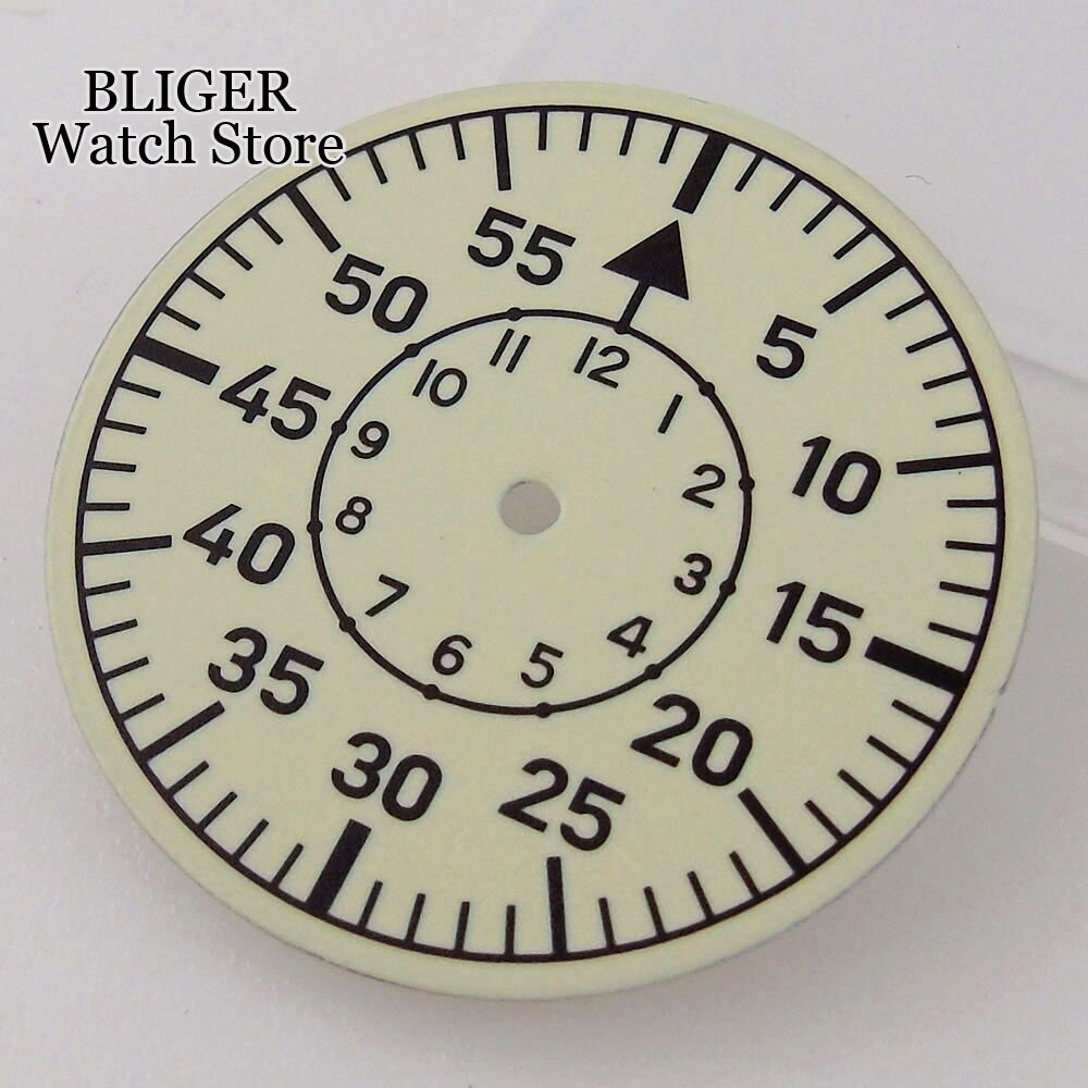 Full Lume Dial 33.5mm Watch Dial Beige fit NH35 NH36 Movement Watch Accessories
