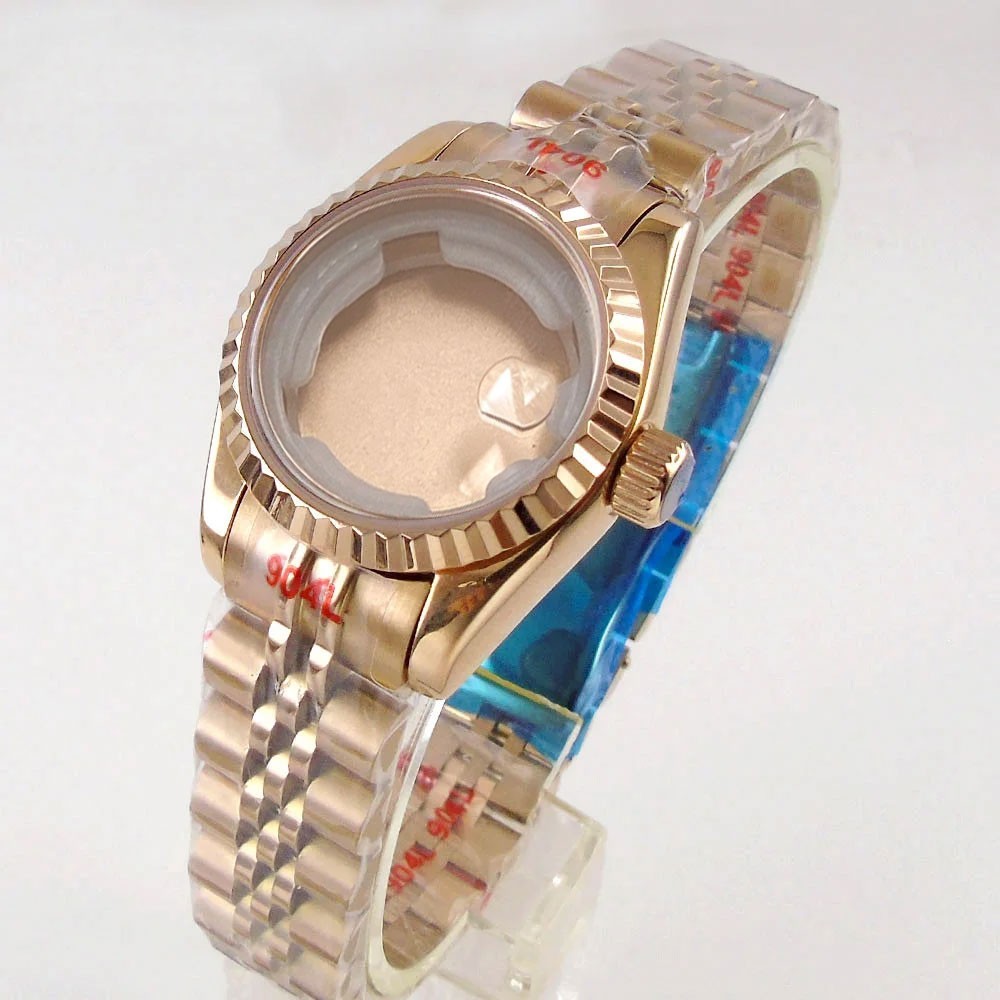 31mm Jubilee Watch Case Fit NH05A Auto Movement Fluted Bezel Sapphire Glass