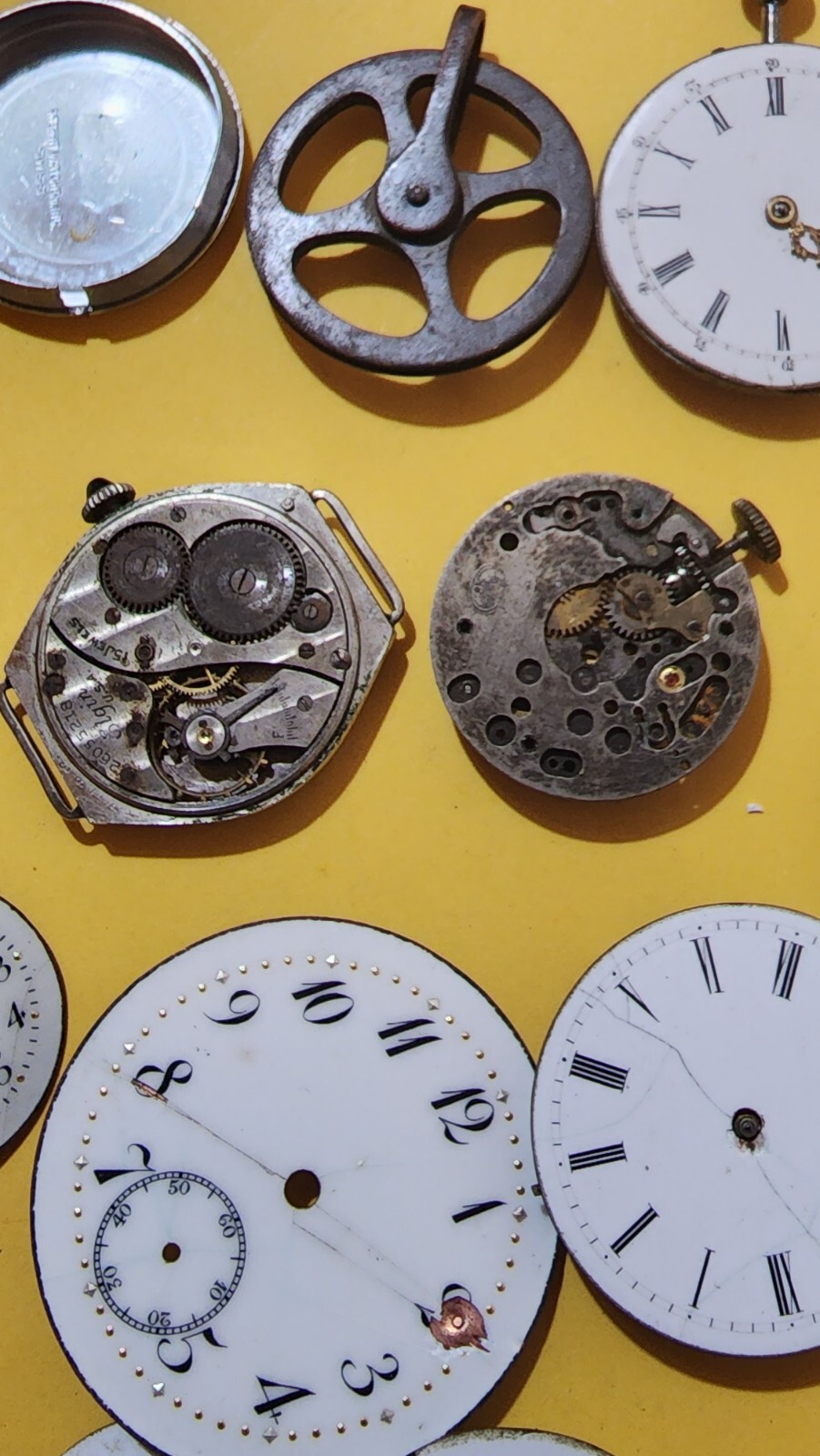 vintage watch movement lot for scrap,repurpose or parts,Waltham, Elgin etc A4