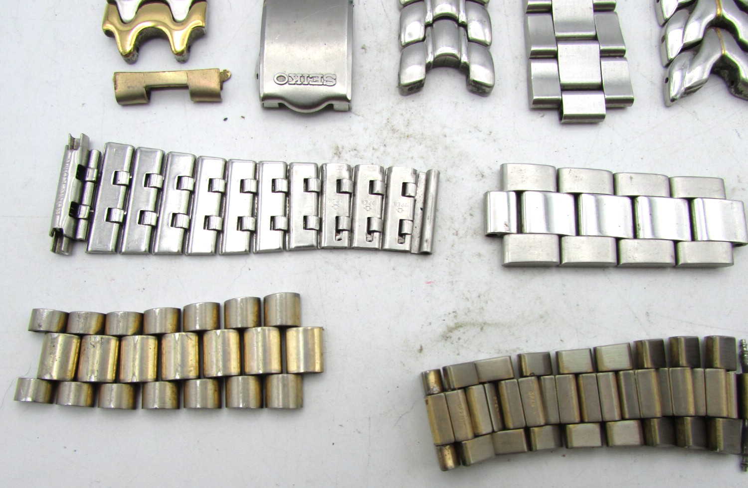 18-22mm RANGE SEIKO & CITIZEN STAINLESS STEEL BANDS WATCH PARTS REPAIR LOT W64