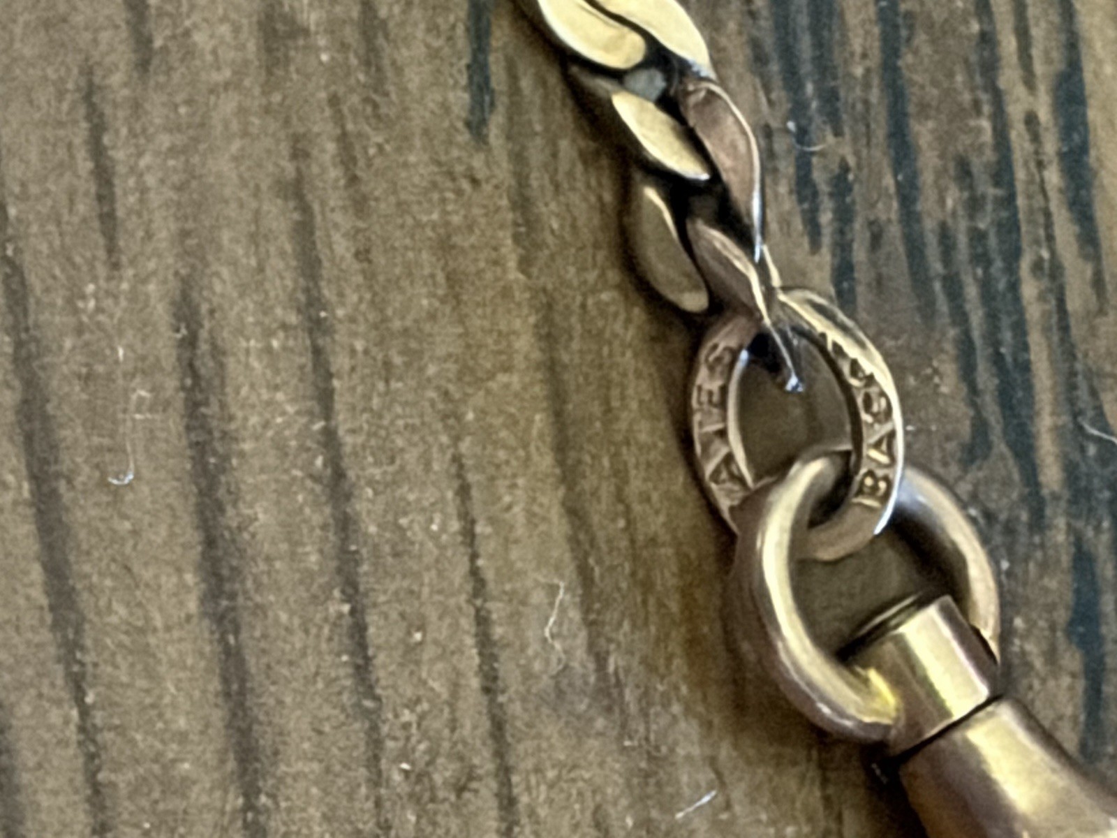Vintage Bates & Bacon Gold Tone (Gold Filled?) Pocket Watch Chain Signed 13”