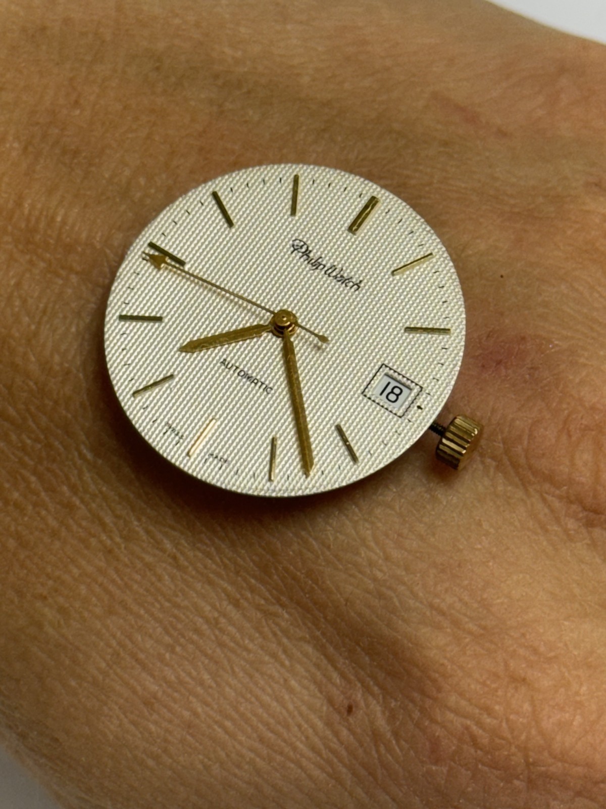 Automatic Date Eta 2824-2 Movement & Dial Philip Watch Swiss Made Running