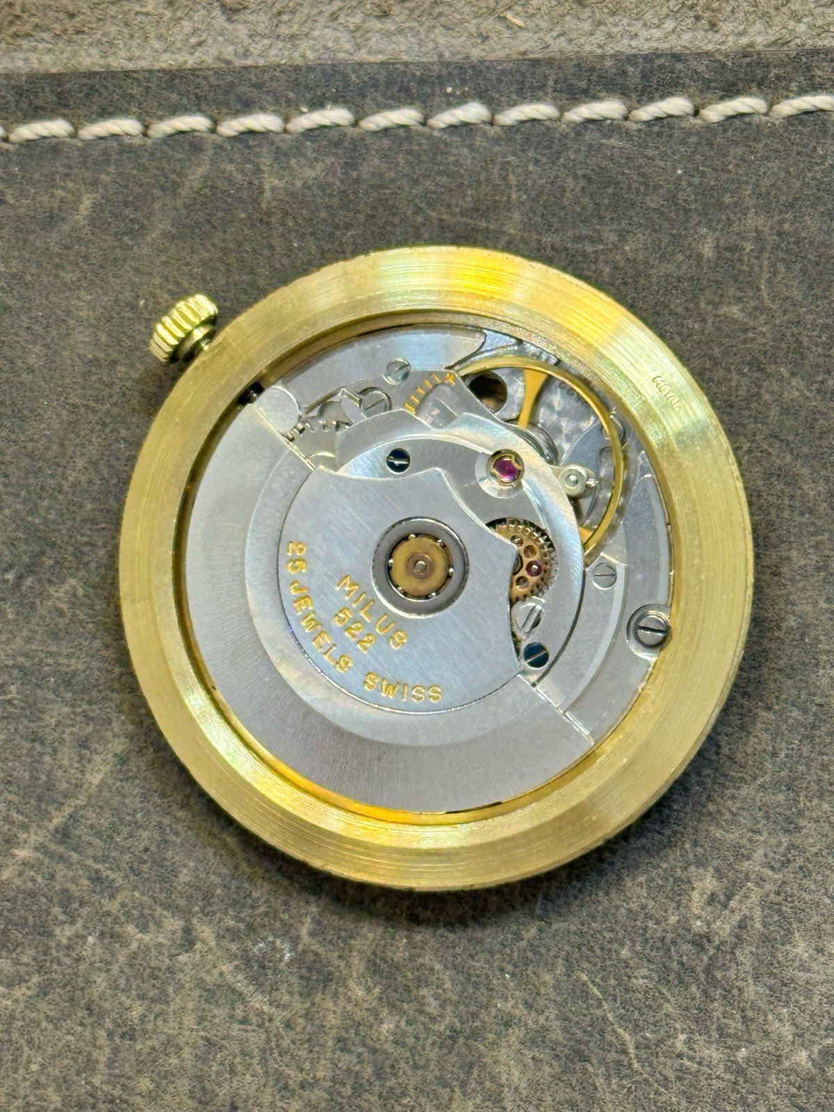 Vintage Milus Automatic Cal 522 Wrist Watch Movement Parts Working