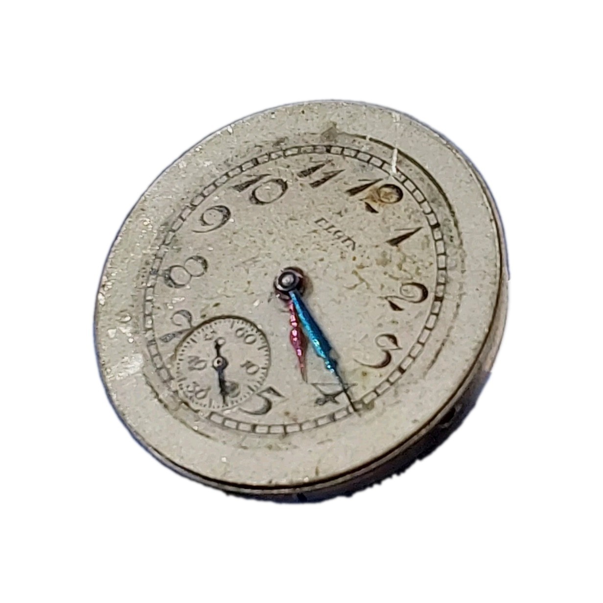 Elgin 430 6/0s Sunk Metal Dial Hands Pocket Watch Parts 1995