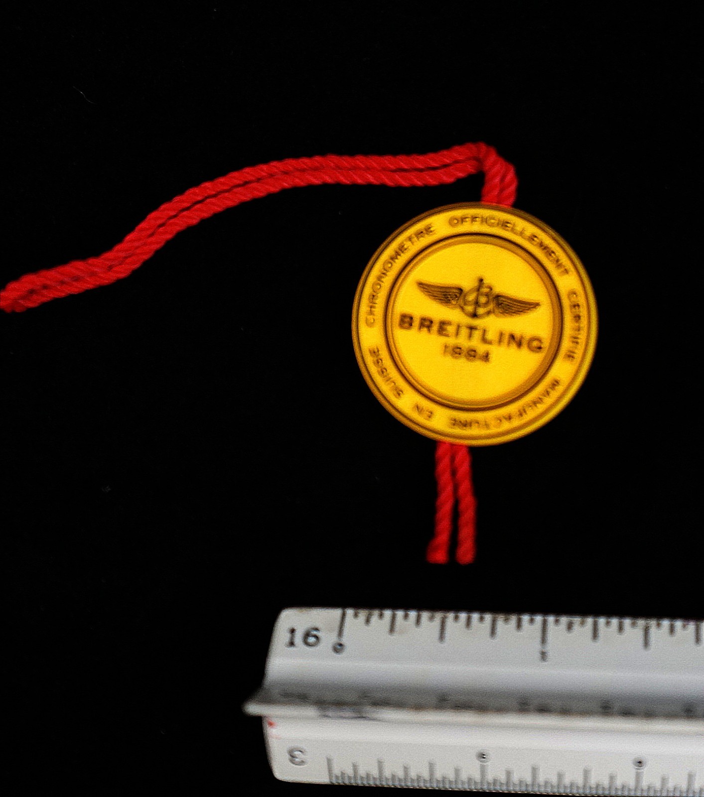 Genuine Breitling Certified Chronometer Watch Yellow Hang Tag Original
