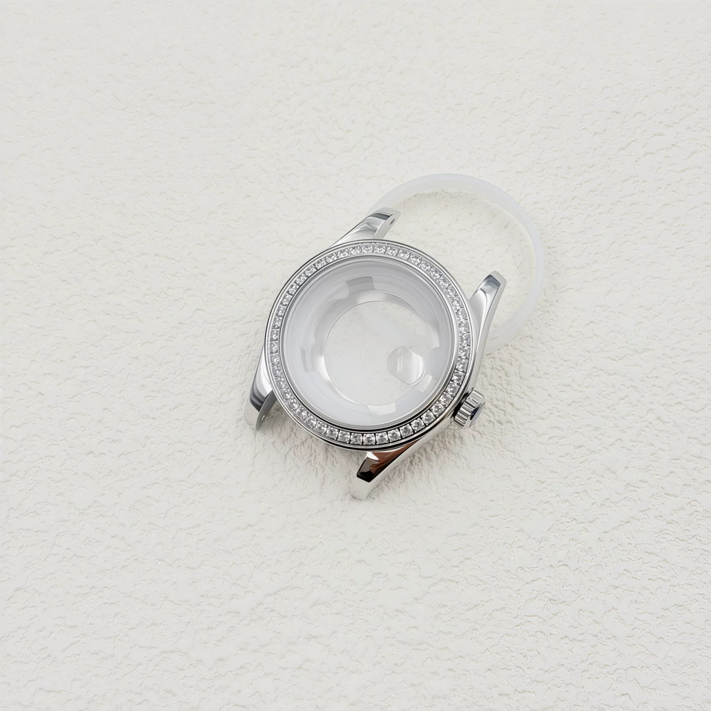 33mm Stainless Diamond Watch Case Sapphire for Nh05 Nh06 Movement 24.5mm Dial