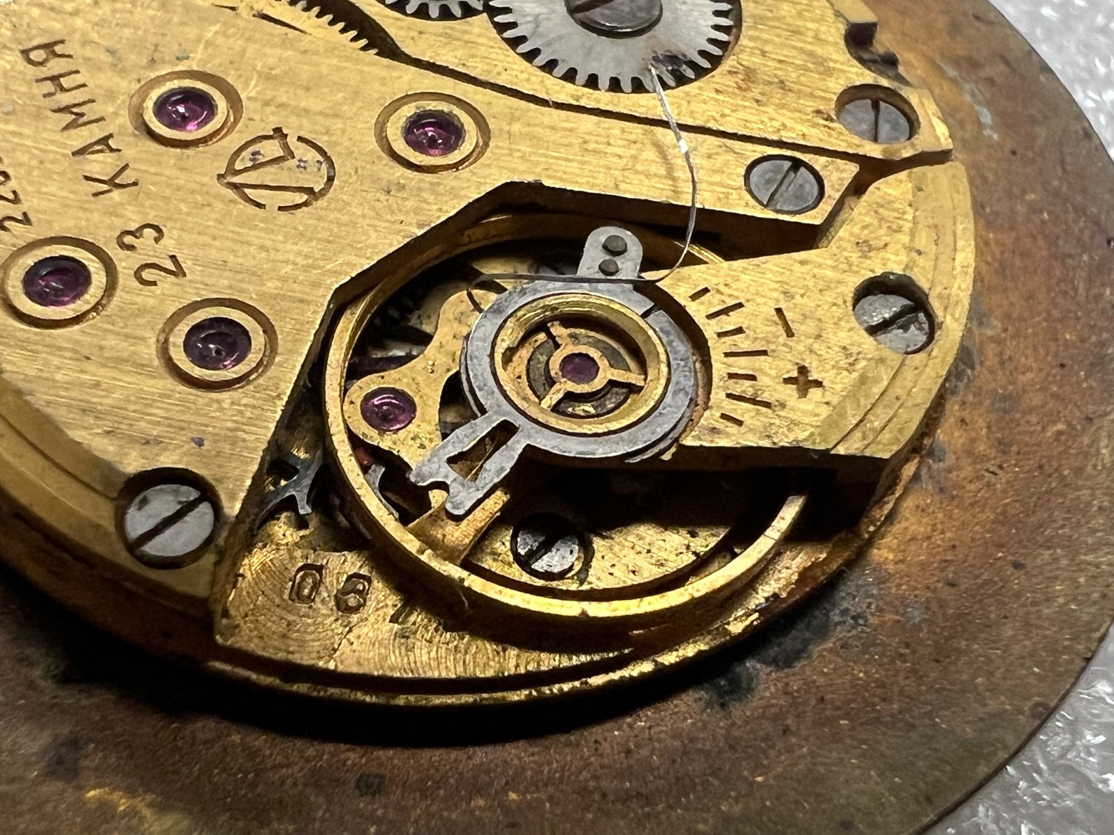 USSR LUCH movement 2209 caliber Gold Plated watch mechanism. FOR PARTS .