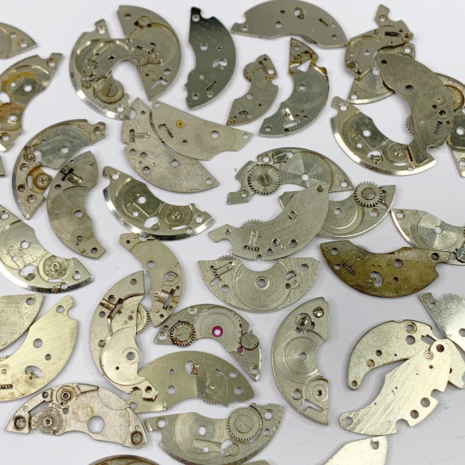 20 Watch Bridge Plates Part Steampunk Repair Altered Art Craft Lot Gear Crescent
