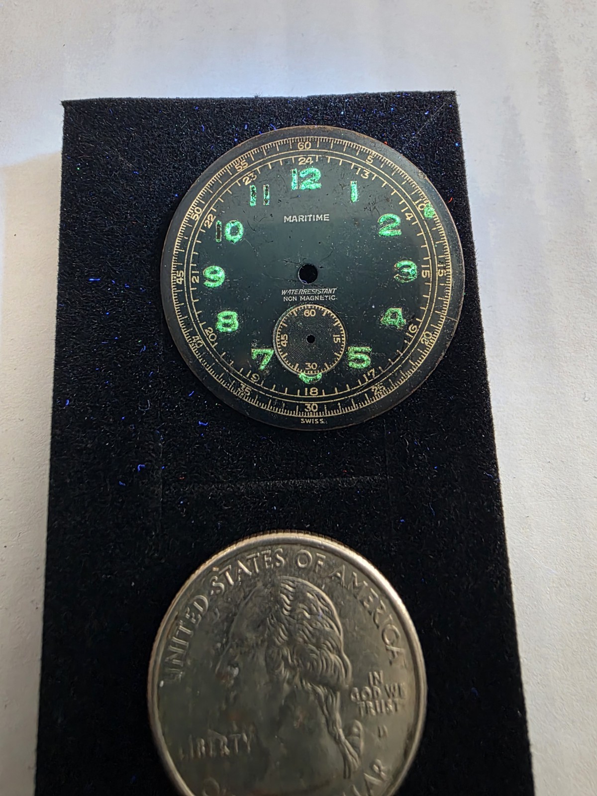 Vtg Swiss Maritime Boys Size Watch Dial Lume Indices 29.75mm (V6)