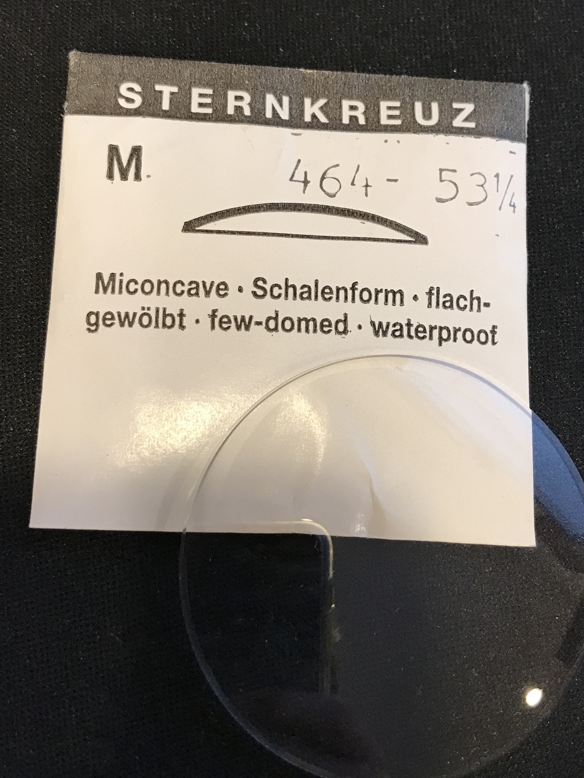 Sternkreuz 53¼ Miconcave 46.4mm Acrylic Pocket Watch Crystal – New