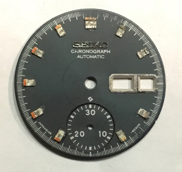 Vintage SEIKO 6139-6030 Chrono Auto Day Date 28mm Dial for Parts