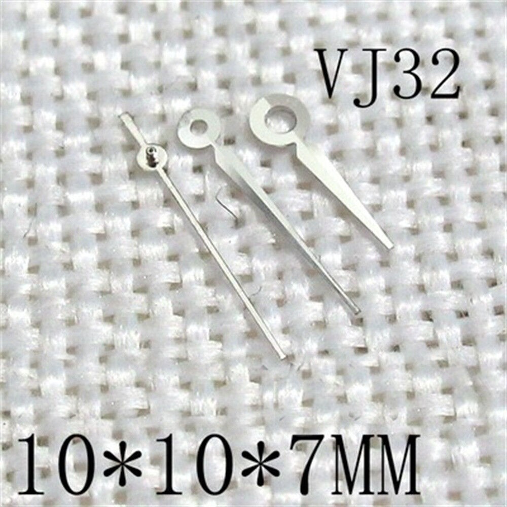 10x10x7mm Silver Pointed Trim Watch Hands 3 Hands for Epson VJ32 Movement
