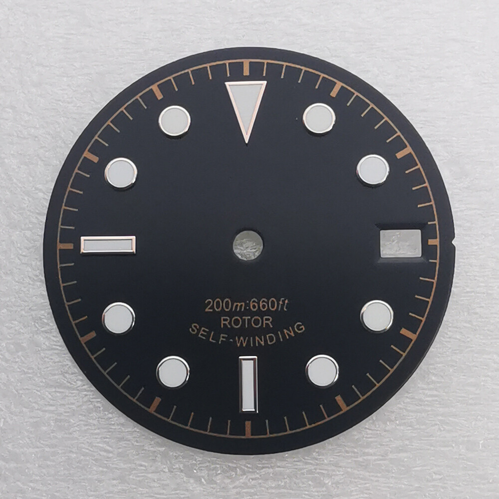 28.5mm luminous black blue green white sterile watch dial fit NH35 movement