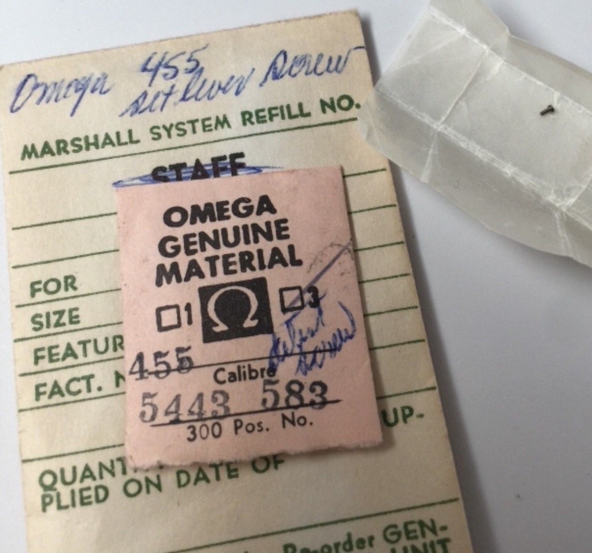 NOS Genuine Omega 455 Set Lever Screw Detent Screw 455 5443 583