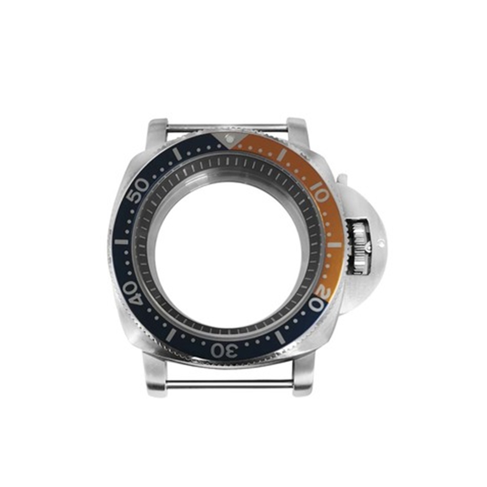 For NH35/NH36/4R/7S Movement 42MM Steel Watch Case Black White strip Inner Ring