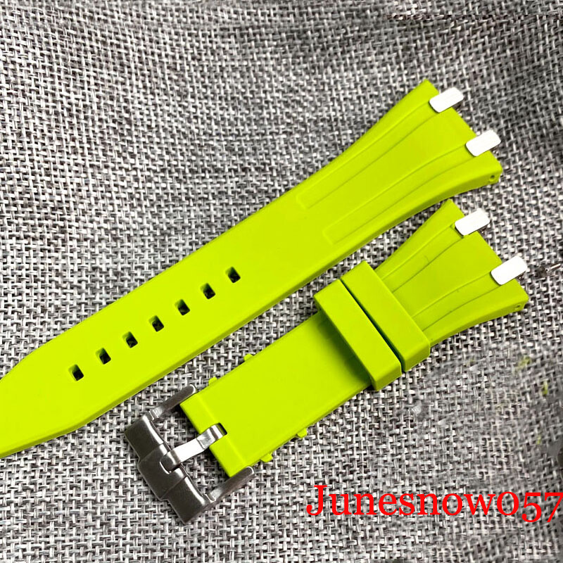 42MM Brushed Sliver Watch Case Rubber Strap Fit NH35 NH36 SKX SRP Sapphire Glass