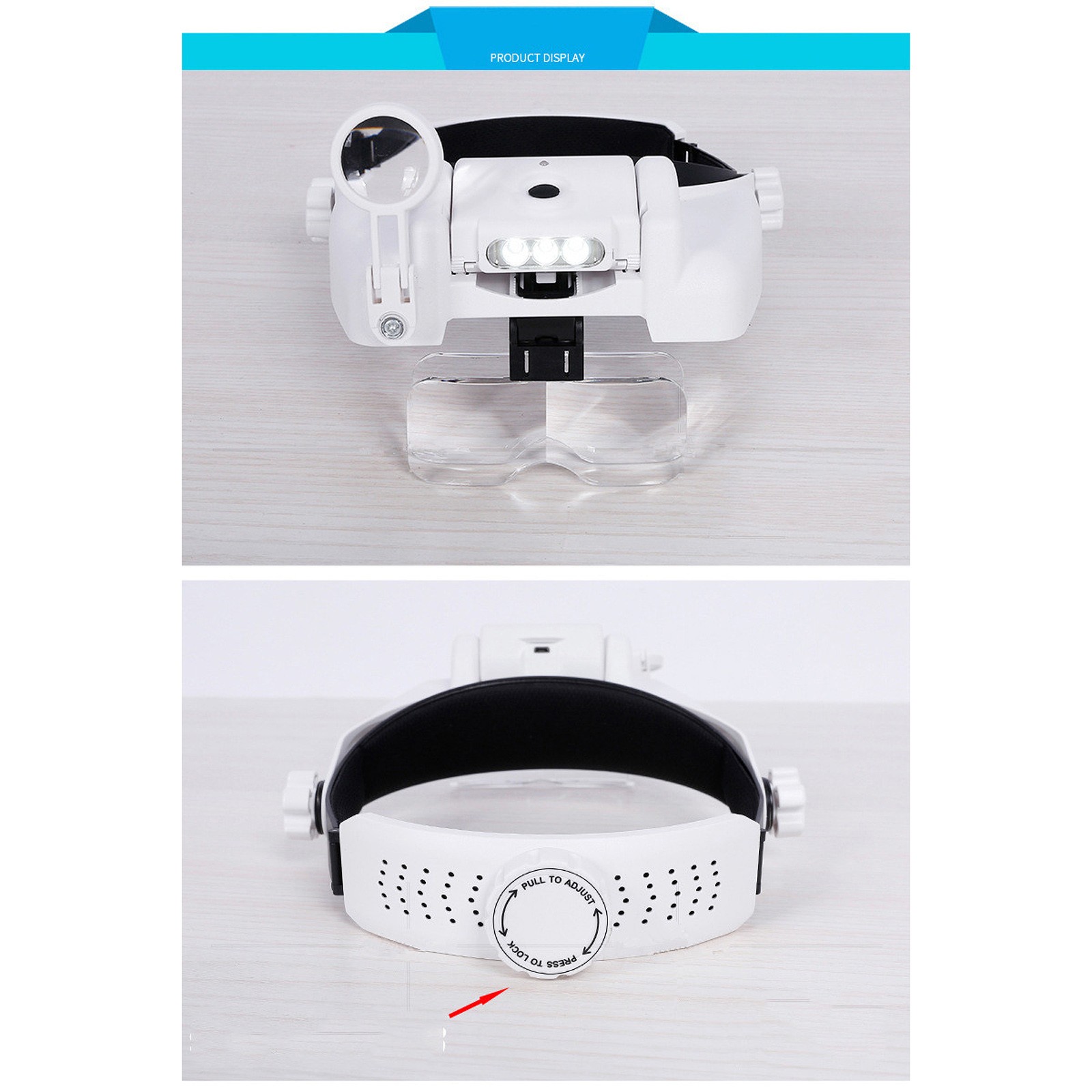 Magnifier Glass+Lens+USB Cable With LED Reading Light Magnifier Soldering Loupe