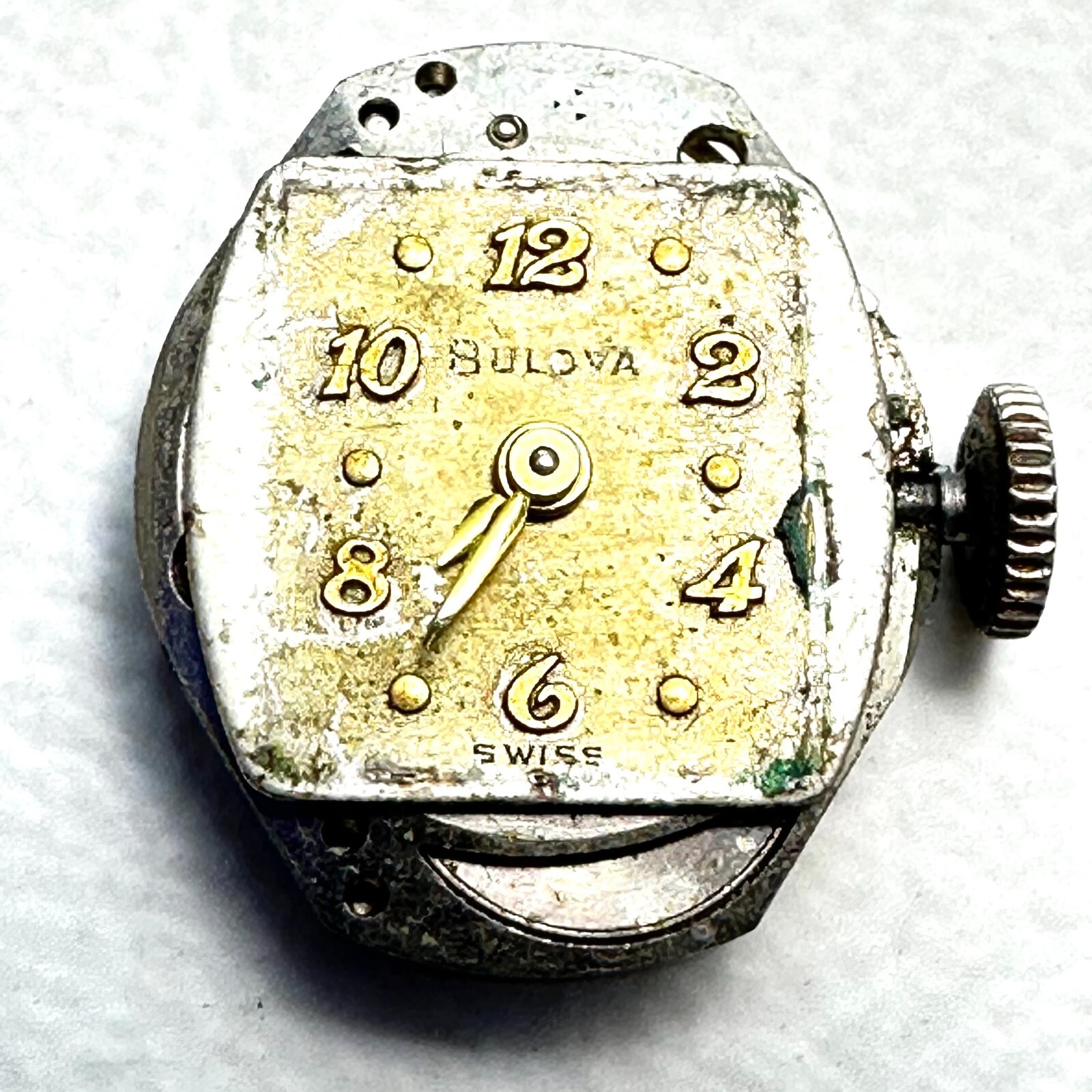 Bulova 6BO Ladies 17 Jewel Mechanical Watch Movement FOR PARTS 20-241
