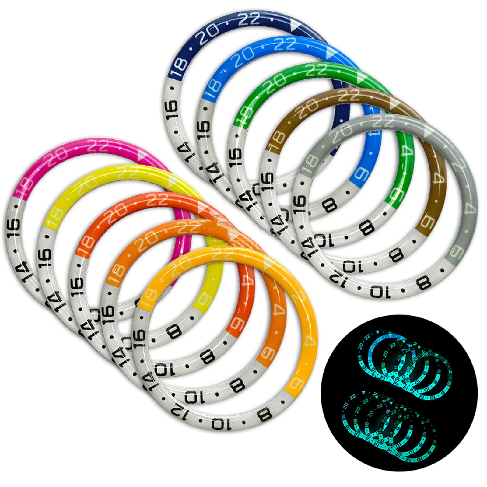 For SUB SKX007 SKX011 Blue Luminous Watch Bezel Insert Ring Outer Diameter 38MM