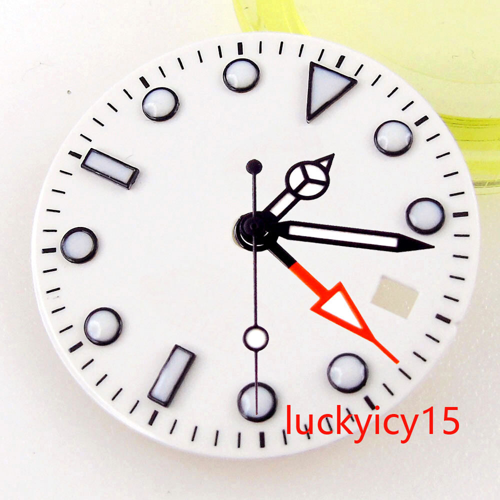 Fit Mingzhu 3804 NH34A GMT Automatic Movement Men’s Watch Case 29MM White Dial