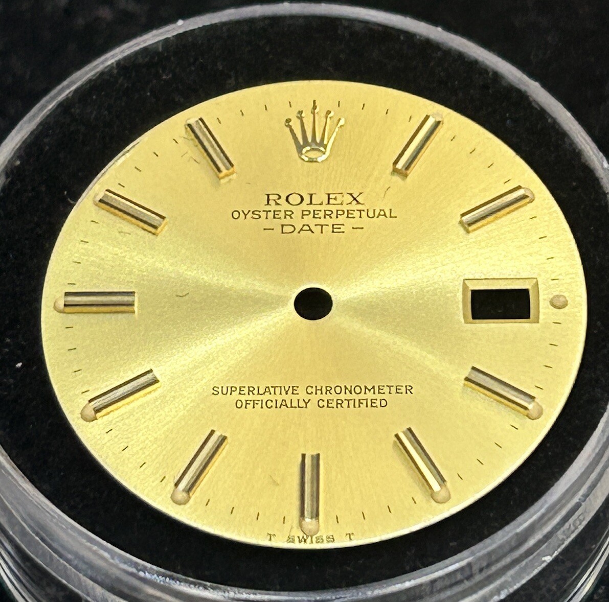 Rolex 34mm Date Watch Champagne Dial Gold Claw Markers For Models 15233 15203