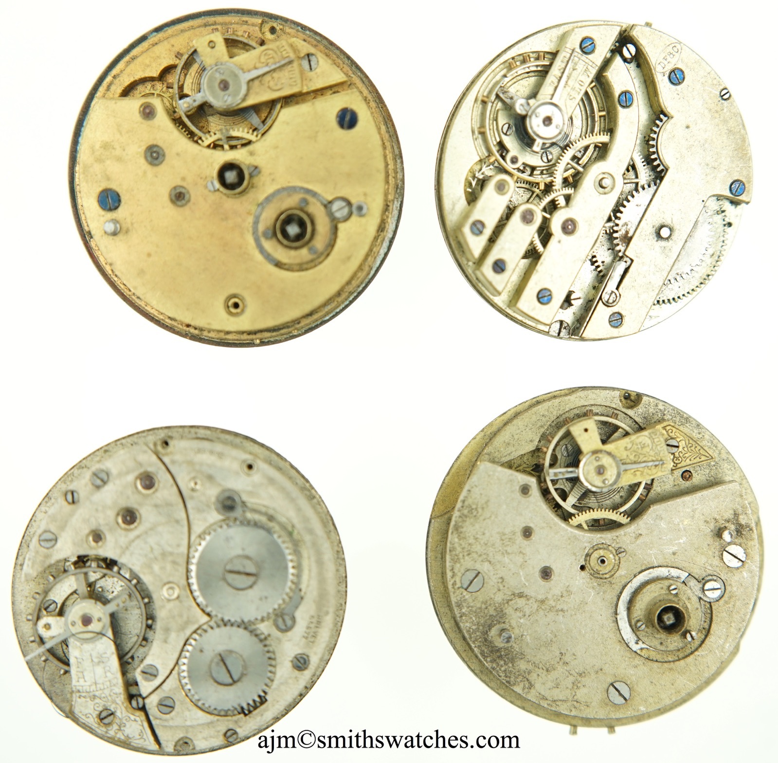QUANTITY OF LEVER WATCH MOVEMENTS 4 PIECES FOR SPARES Q6