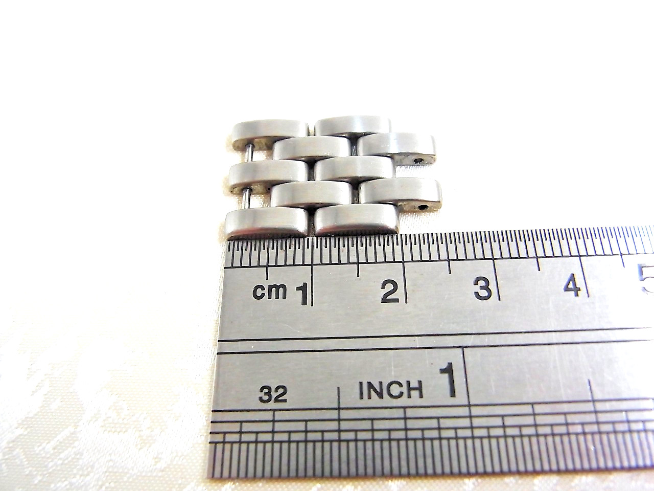 Cartier Panthere Watch Genuine 16mm LM Link SS Band Bracelet Parts 2pcs set EX