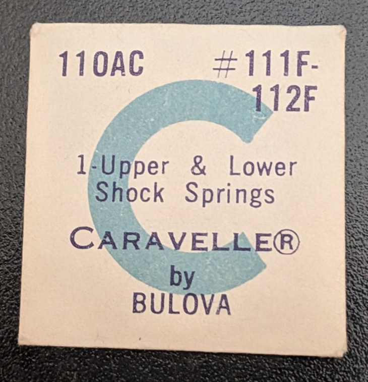 NOS Bulova Caravelle Cal. 11OAC – Upper & Lower Shock Springs 111F 112F