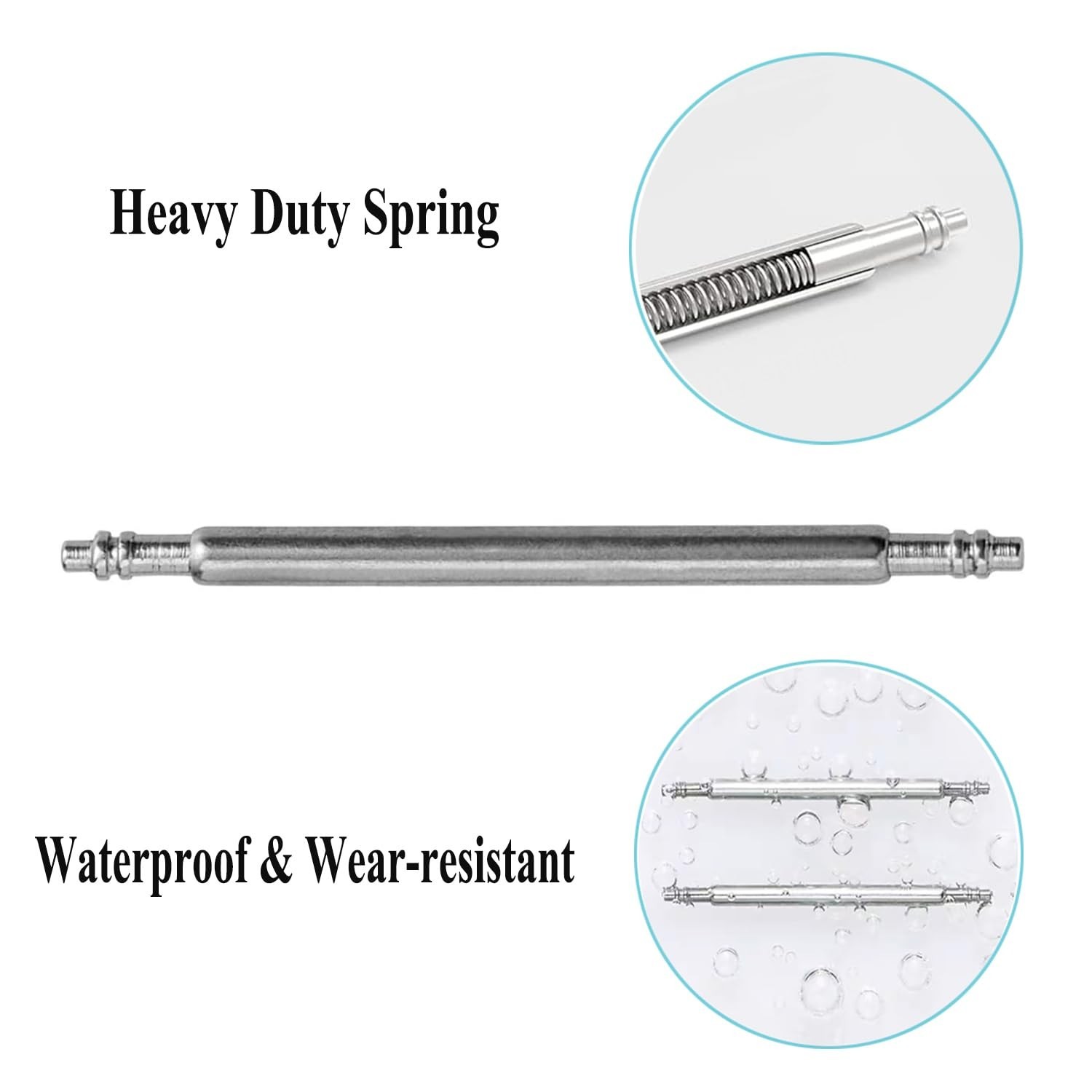 14mm 16mm 18mm 20mm 22mm 24mm Spring Bars, Watch Pins φ1.5mm Diameter 10pcs