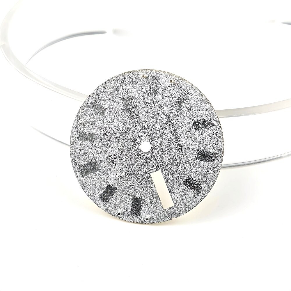 28.5mm Weave Pattern Dual Calendar Watch Dial Green Lume For Nh36 4R36 Movement