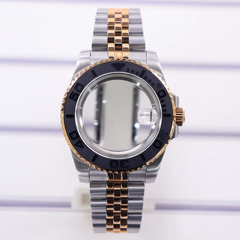 40mm Yacht Watch Case Part Jubilee Strap For Seiko NH35 8215 2824 Movement 10ATM